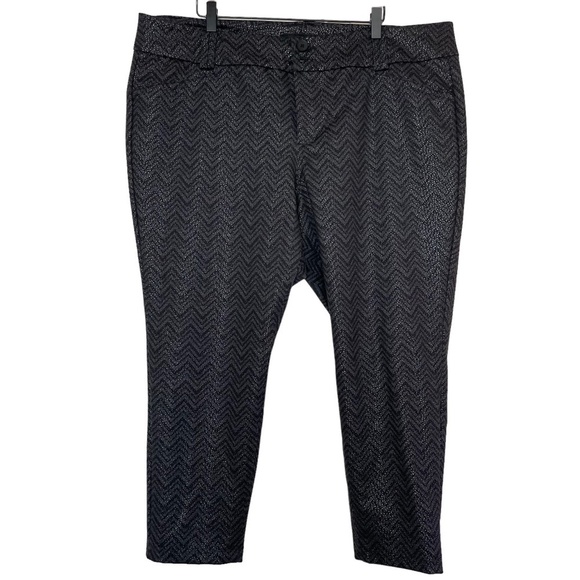 Torrid Women's Size 22R Ponte Stretch Ankle Skinny Pant-Grey Chevron Sparkle - Picture 2 of 14